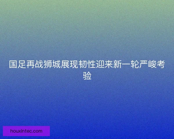 国足再战狮城展现韧性迎来新一轮严峻考验